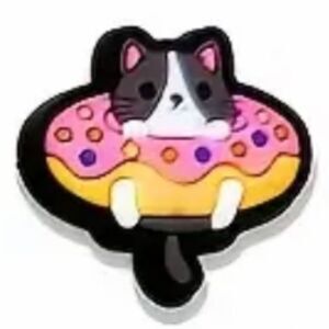 Pink and Yellow Kawaii Cat shoe charm 1 pc NWOT
